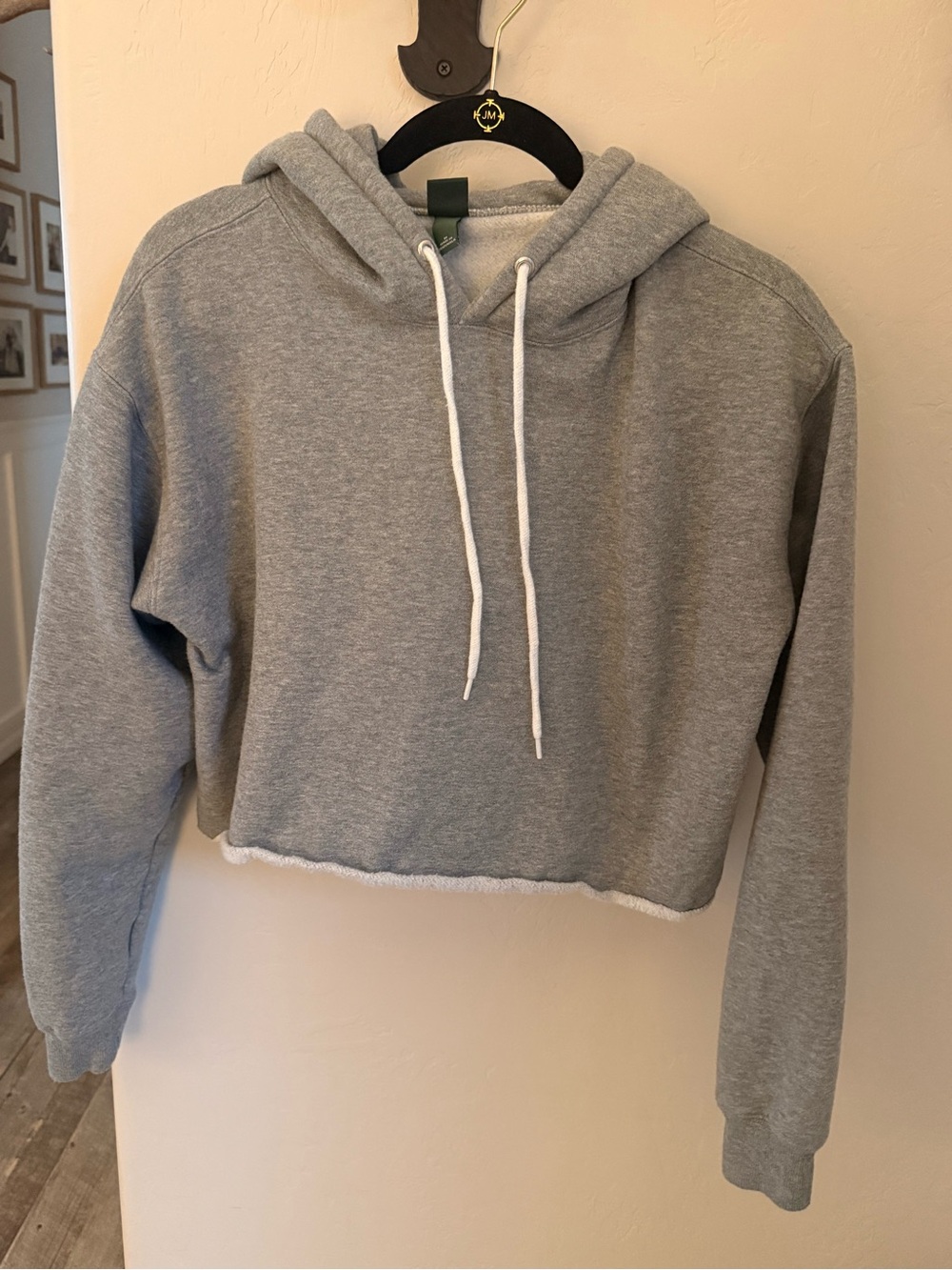 wild fable Light Gray Cropped Drawstring Hoodie